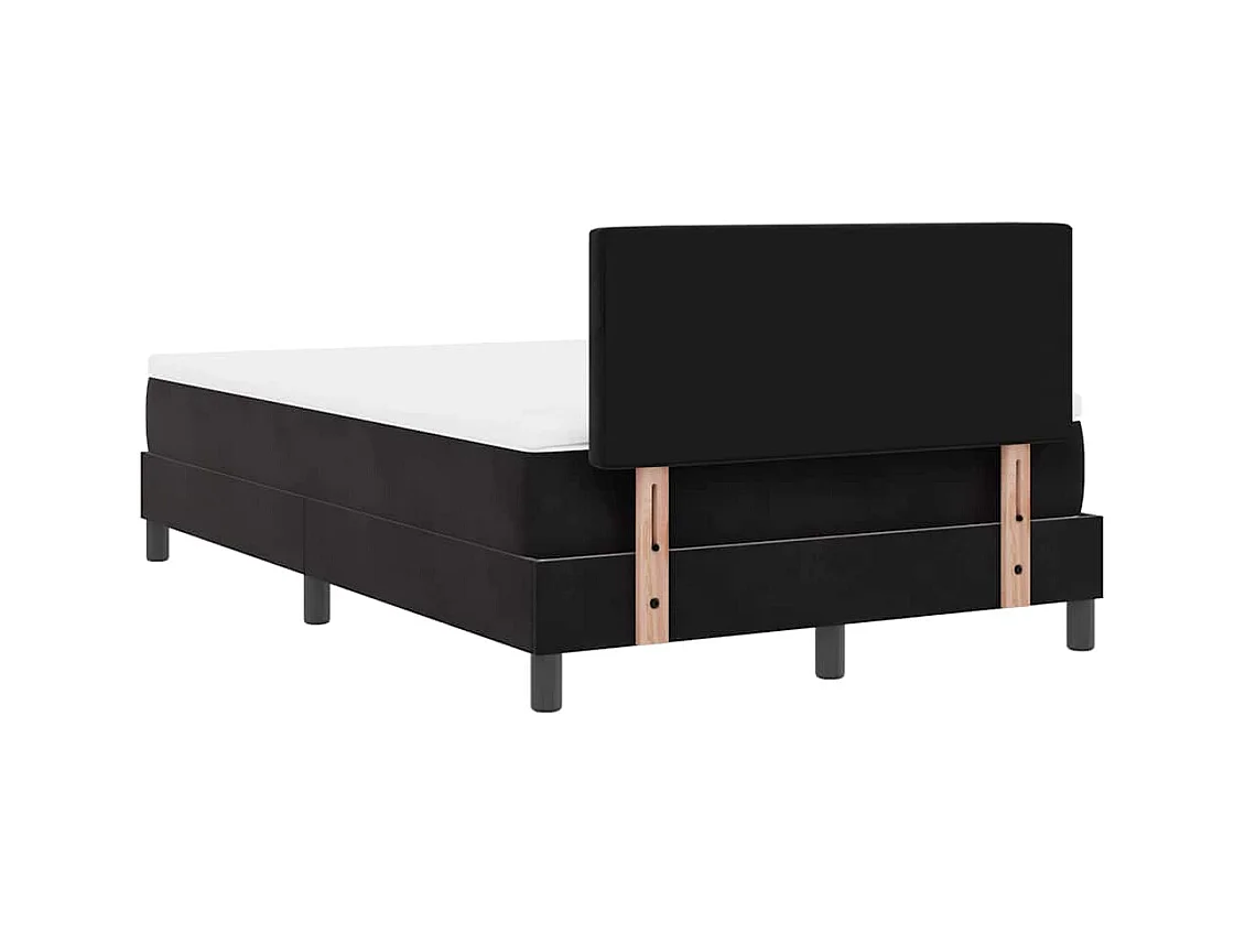 Lit à ressorts avec matelas Noir 120 x 190 cm tissu