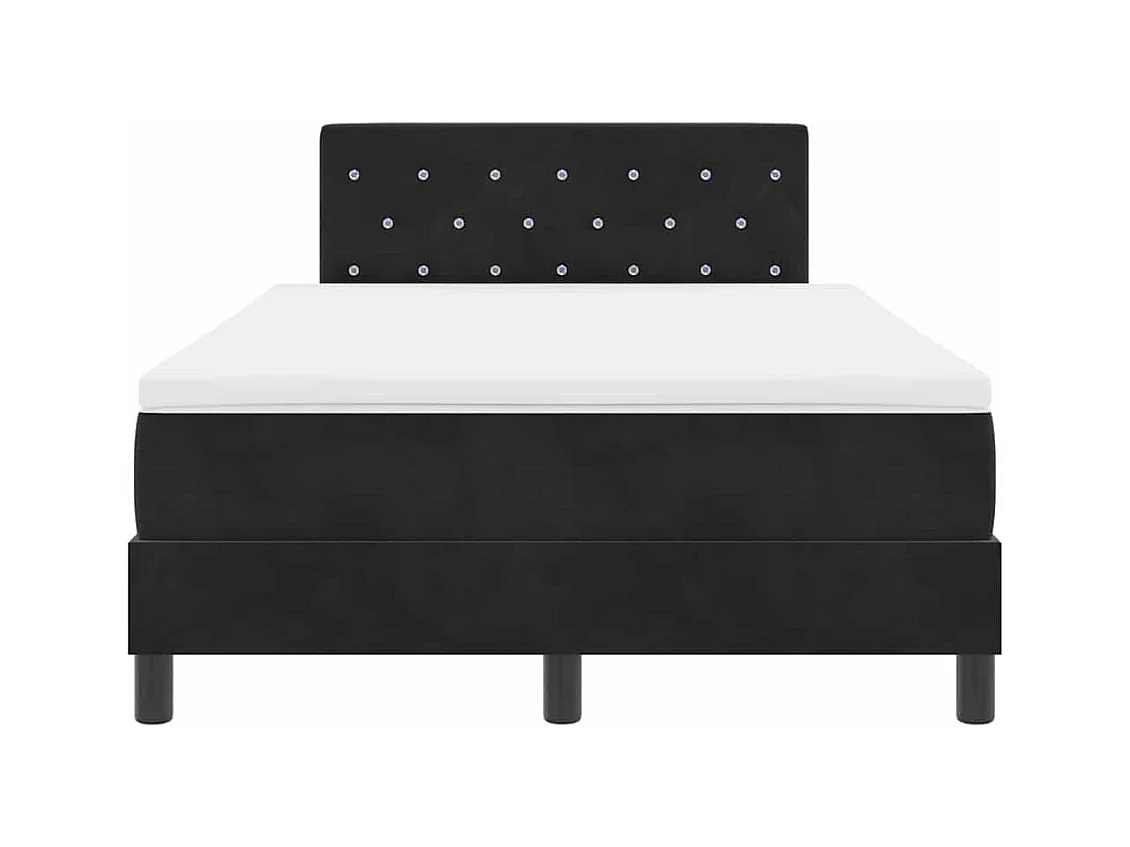 Lit à ressorts avec matelas Noir 120 x 190 cm tissu