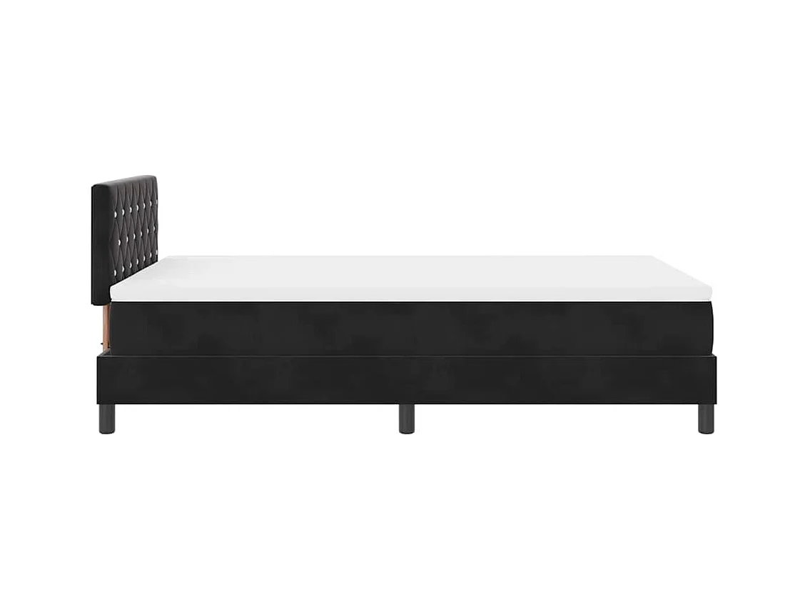 Lit à ressorts avec matelas Noir 120 x 190 cm tissu