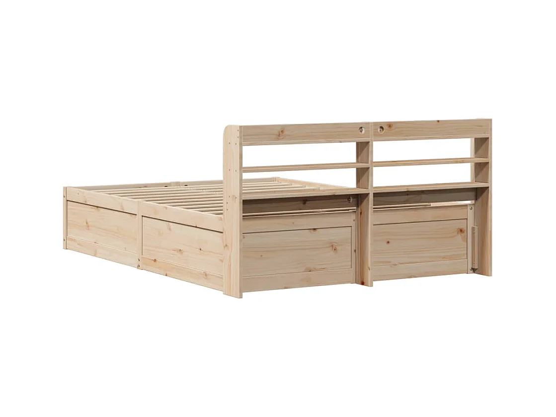 Cadre de lit avec tête de lit 120x190 cm bois de pin massif