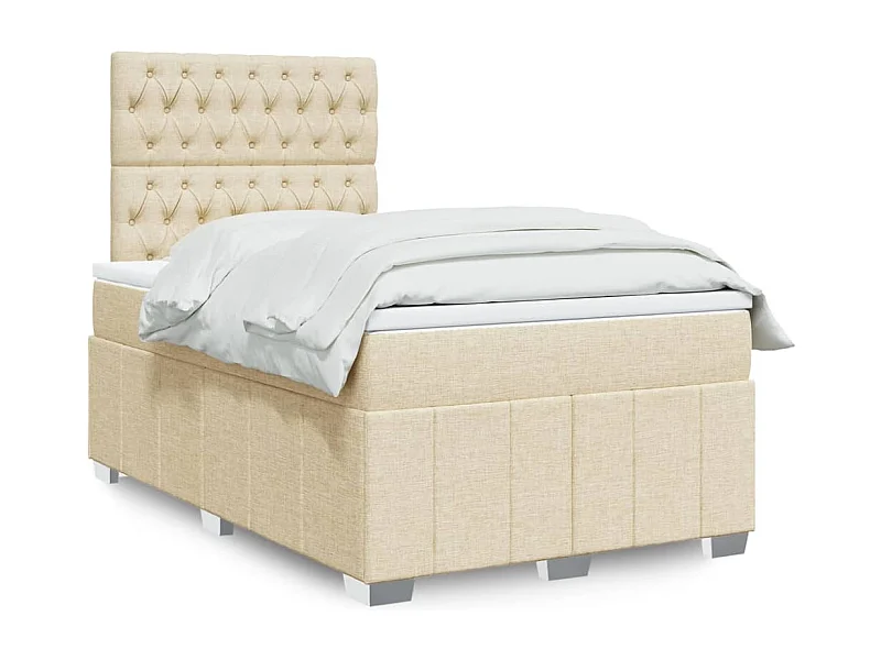 Boxspringbett mit Matratze Creme 120x190 cm Stoff