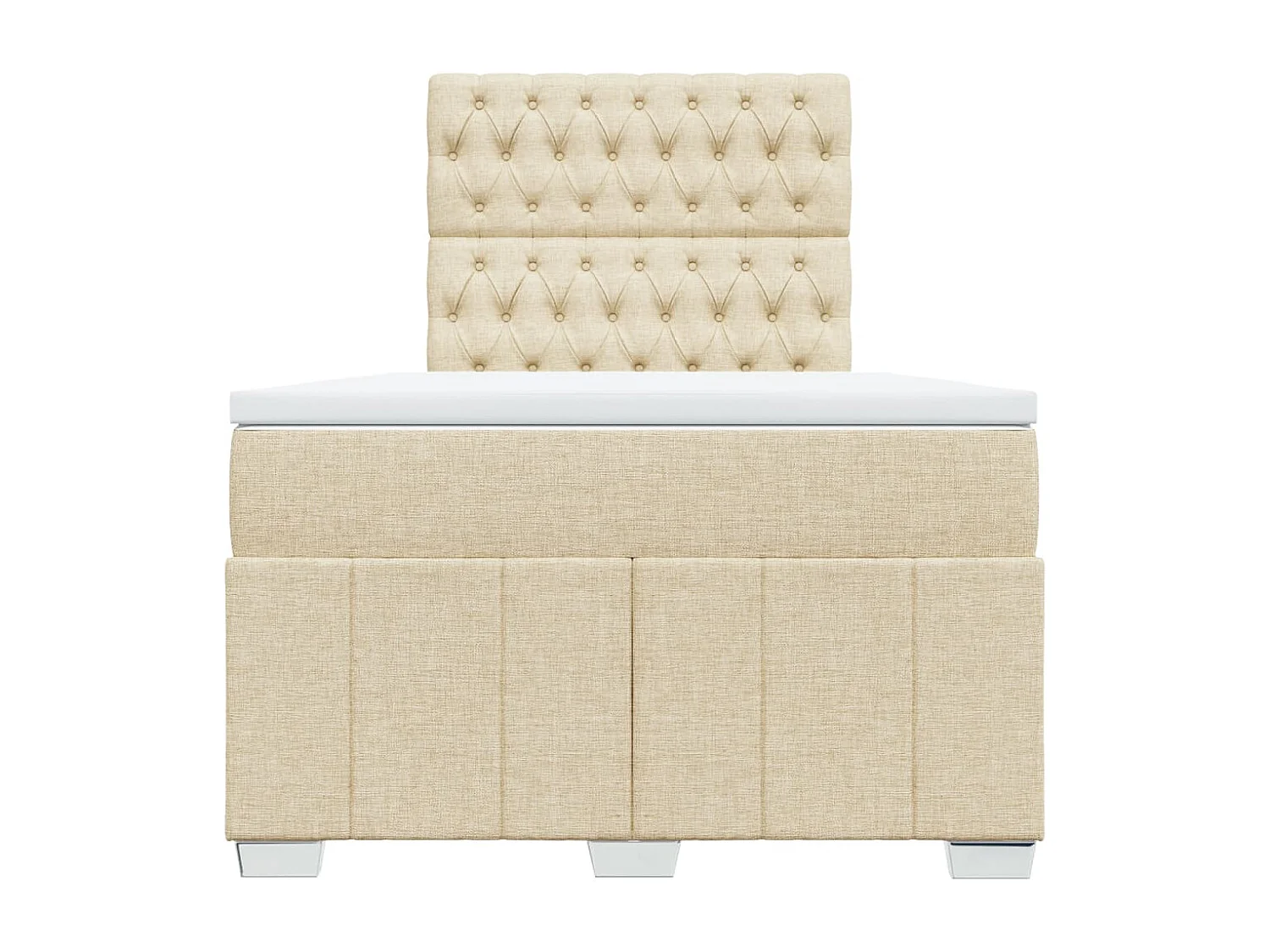 Cama boxspring com colchão 120x190 cm tecido cor creme