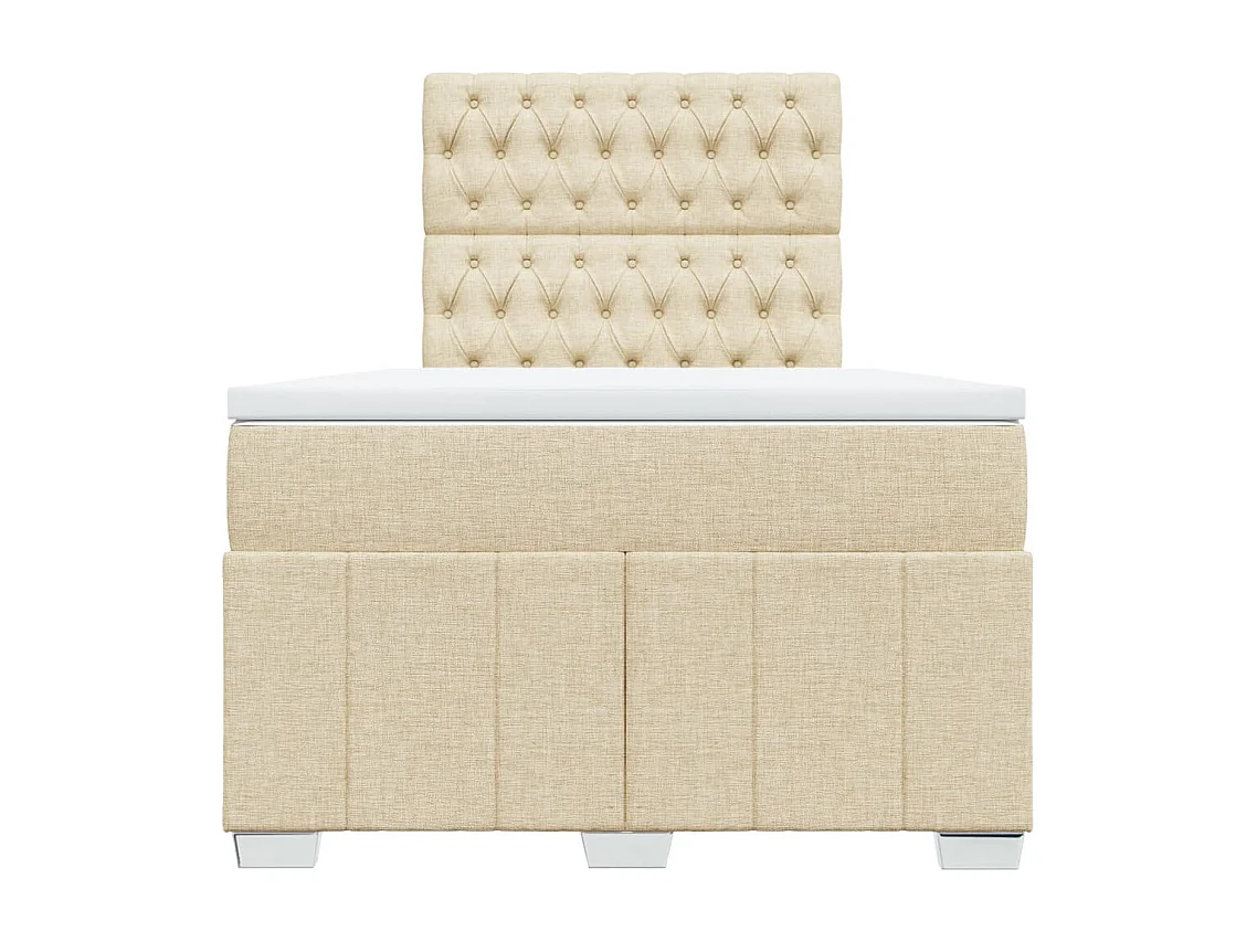 Cama boxspring com colchão 120x190 cm tecido cor creme