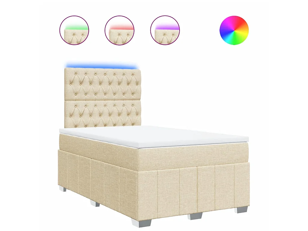 Boxspringbett mit Matratze Creme 120x190 cm Stoff