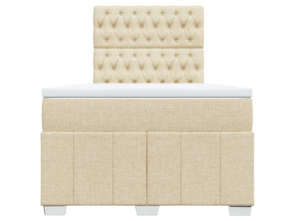 Boxspringbett mit Matratze Creme 120x190 cm Stoff