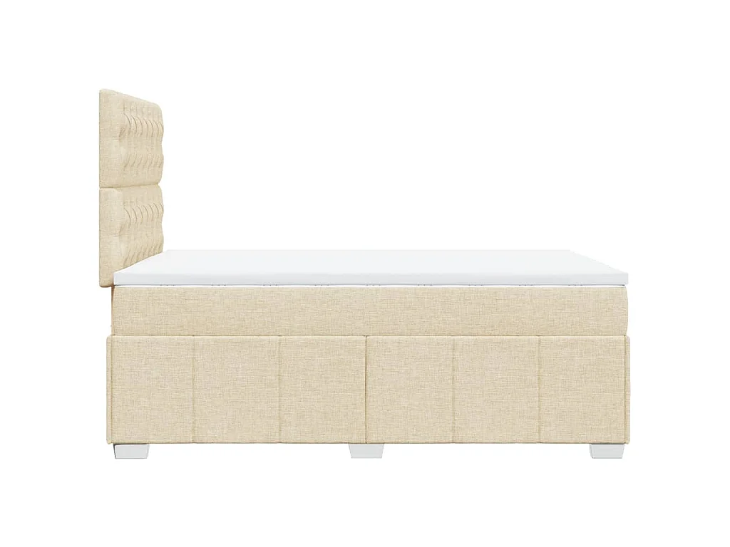 Boxspringbett mit Matratze Creme 120x190 cm Stoff