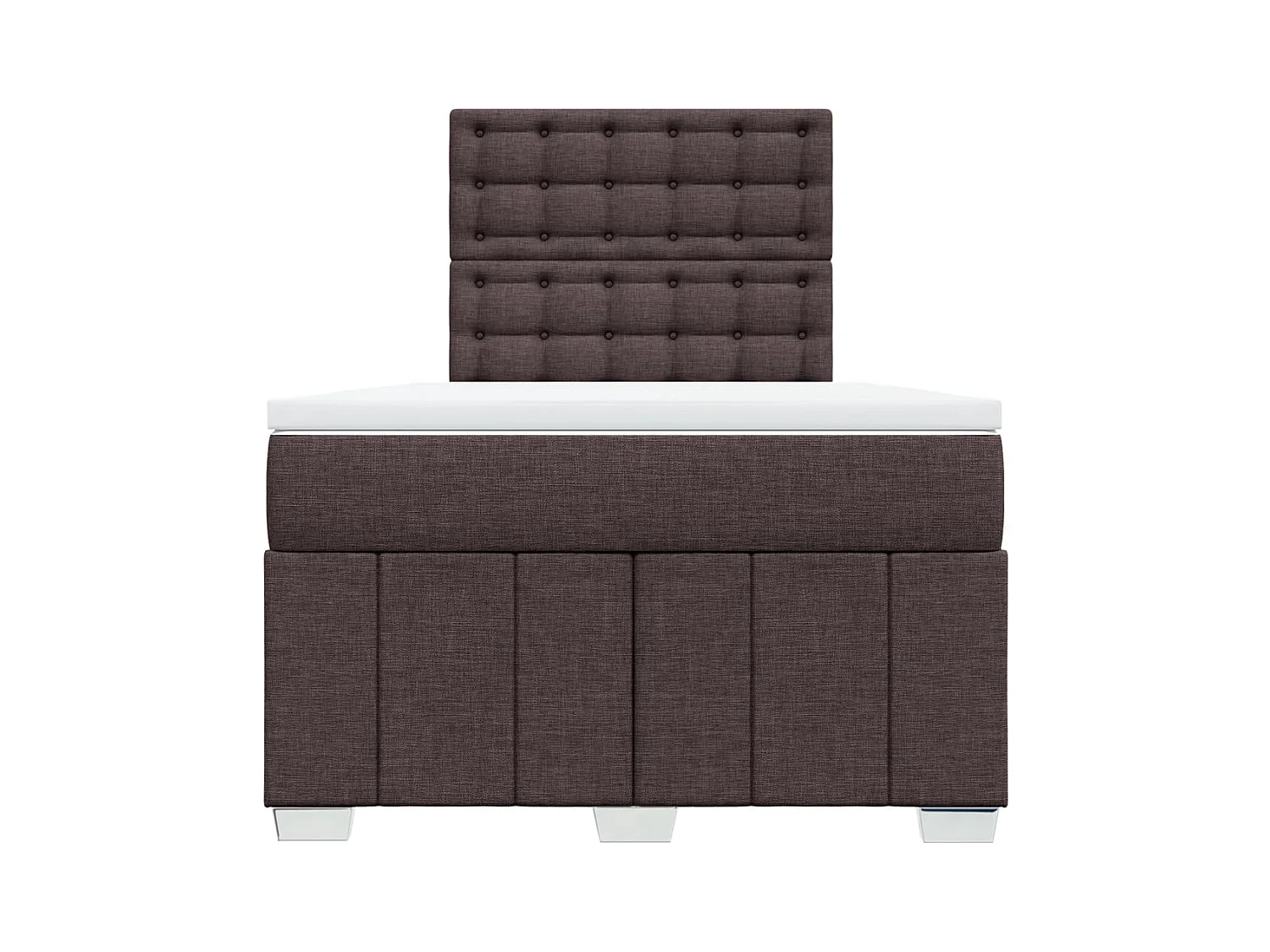 Sommier à lattes de lit et matelas marron foncé 120x190cm tissu
