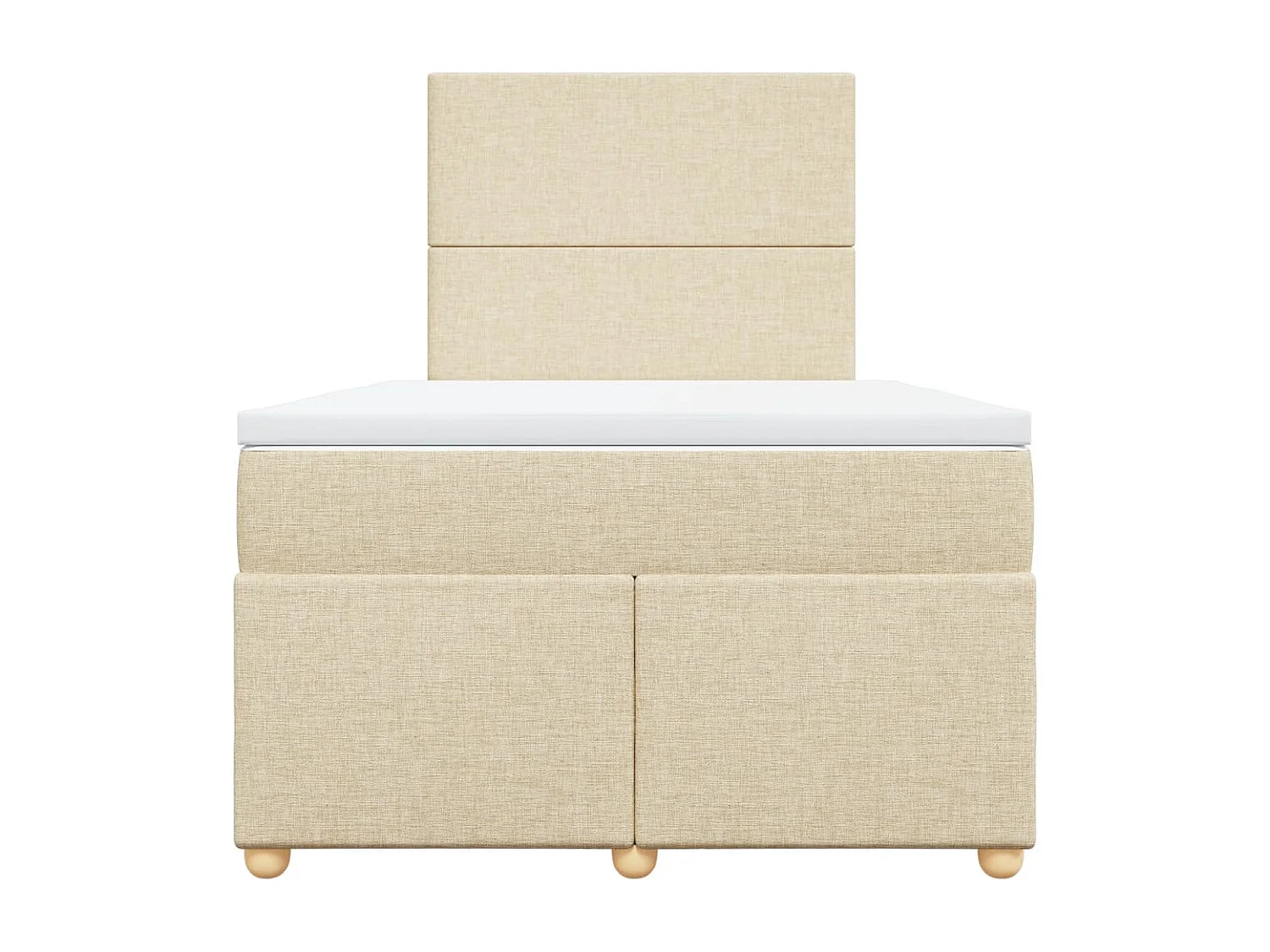 Boxspring met matras stof crèmekleurig 120x190 cm