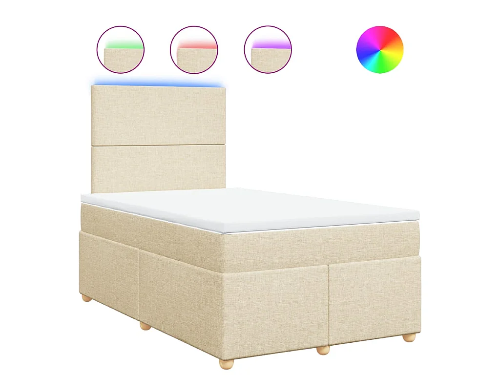 Boxspringbett mit Matratze Creme 120x190 cm Stoff