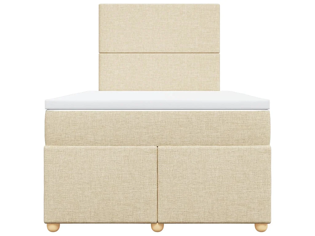 Boxspringbett mit Matratze Creme 120x190 cm Stoff