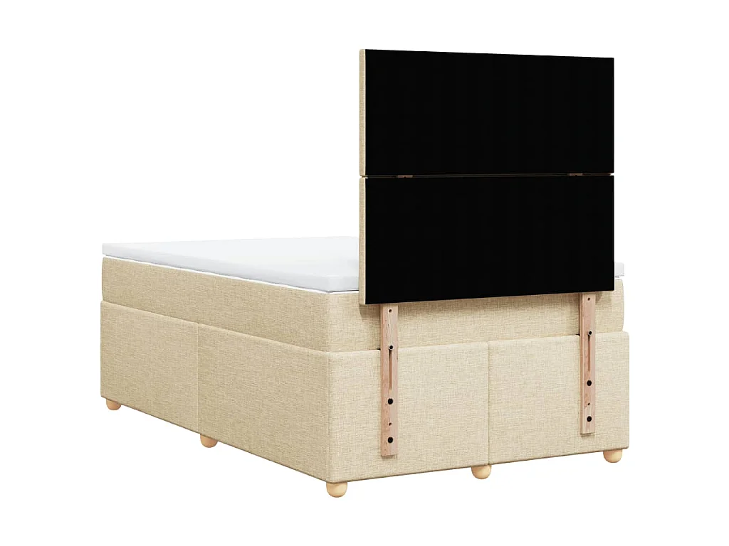 Boxspringbett mit Matratze Creme 120x190 cm Stoff