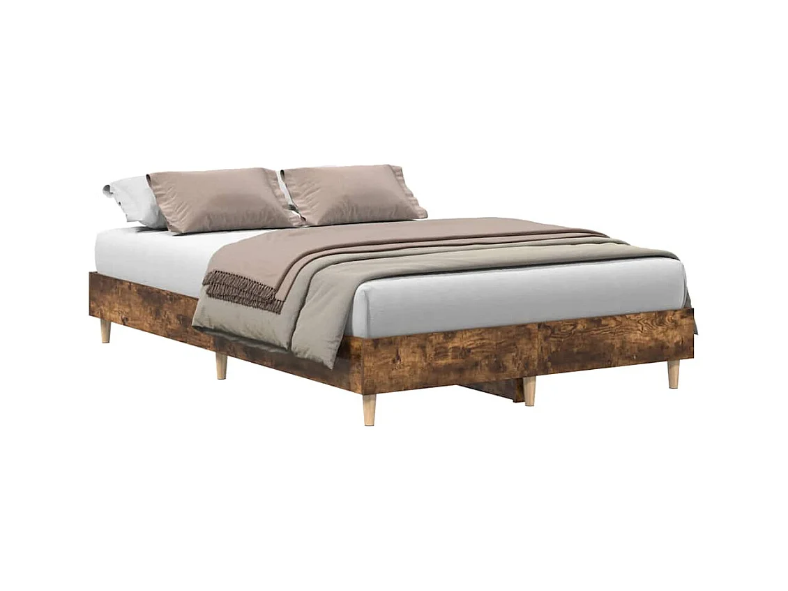 Bettgestell ohne Matratze Räuchereiche 120x200 cm Holzwerkstoff