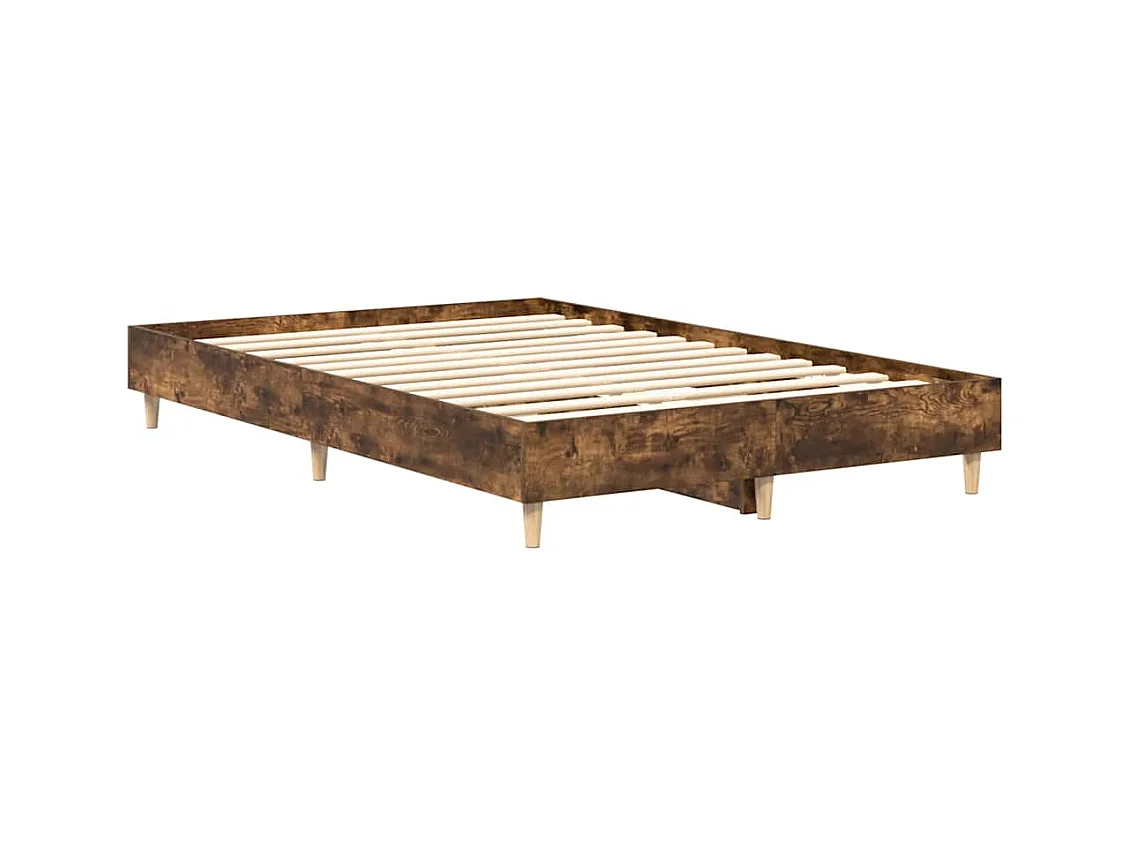 Bettgestell ohne Matratze Räuchereiche 120x200 cm Holzwerkstoff