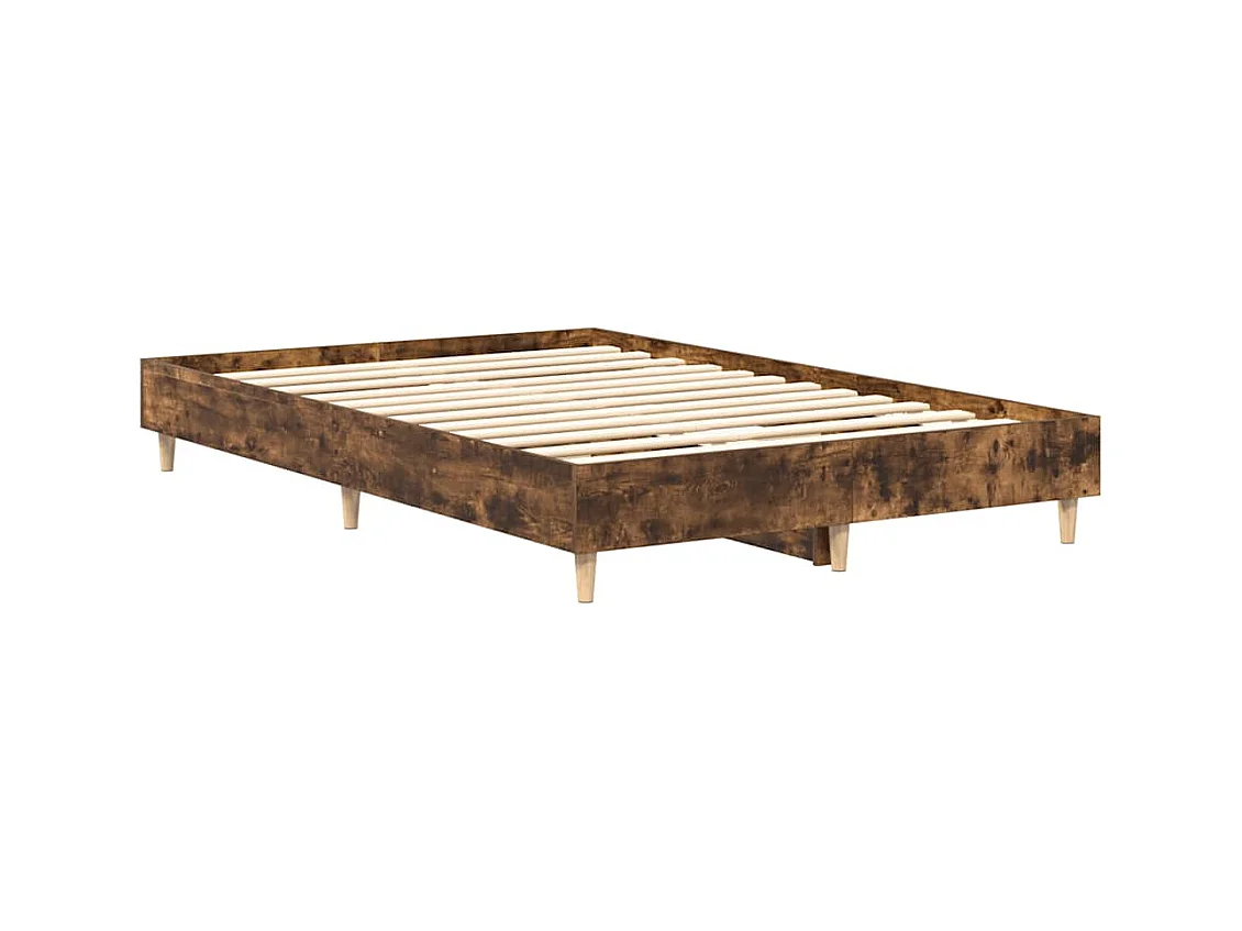 Bettgestell ohne Matratze Räuchereiche 120x200 cm Holzwerkstoff