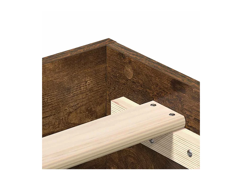 Bettgestell ohne Matratze Räuchereiche 120x200 cm Holzwerkstoff