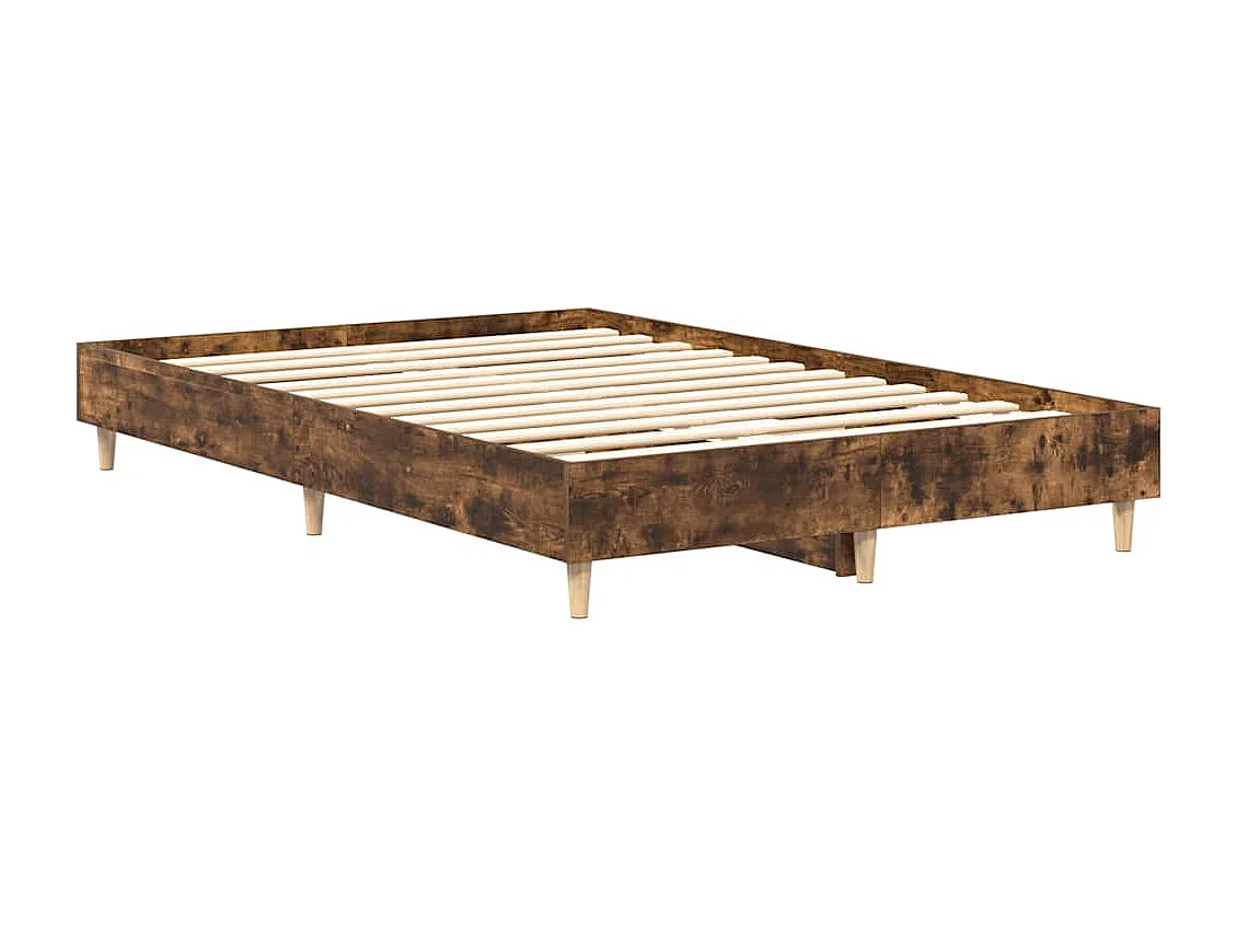 Cadre de lit sans matelas chêne fumé 120x200 cm bois ingénierie
