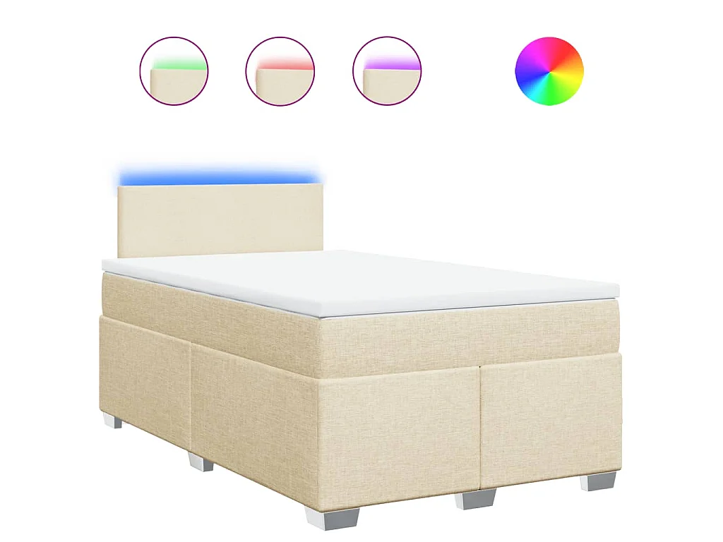 Boxspringbett mit Matratze Creme 120x200 cm Stoff