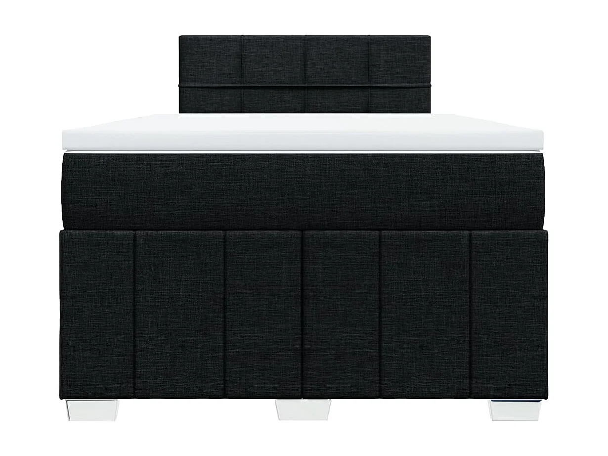 Cama box spring con colchón tela negro 120x190 cm