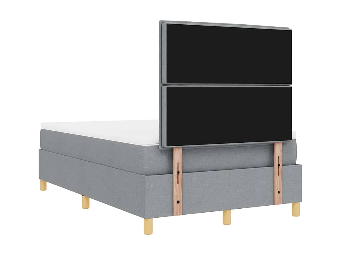 Lit à ressorts avec matelas Gris clair 120 x 190 cm tissu