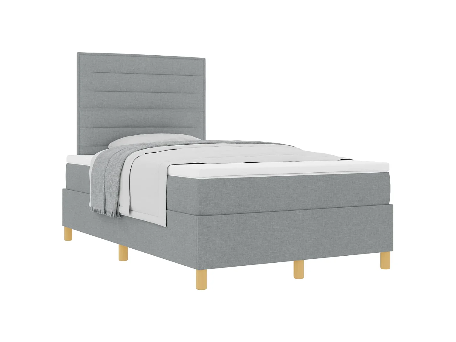 Boxspringbed met matras Lichtgrijs 120 x 190 cm Stof