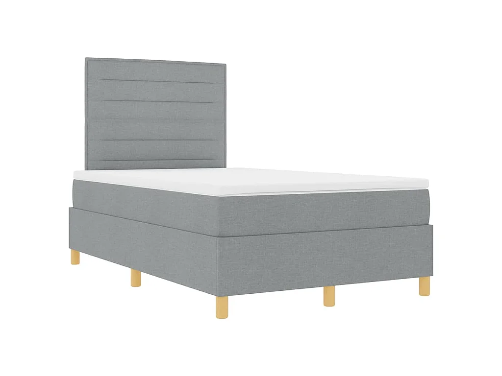 Boxspringbed met matras Lichtgrijs 120 x 190 cm Stof