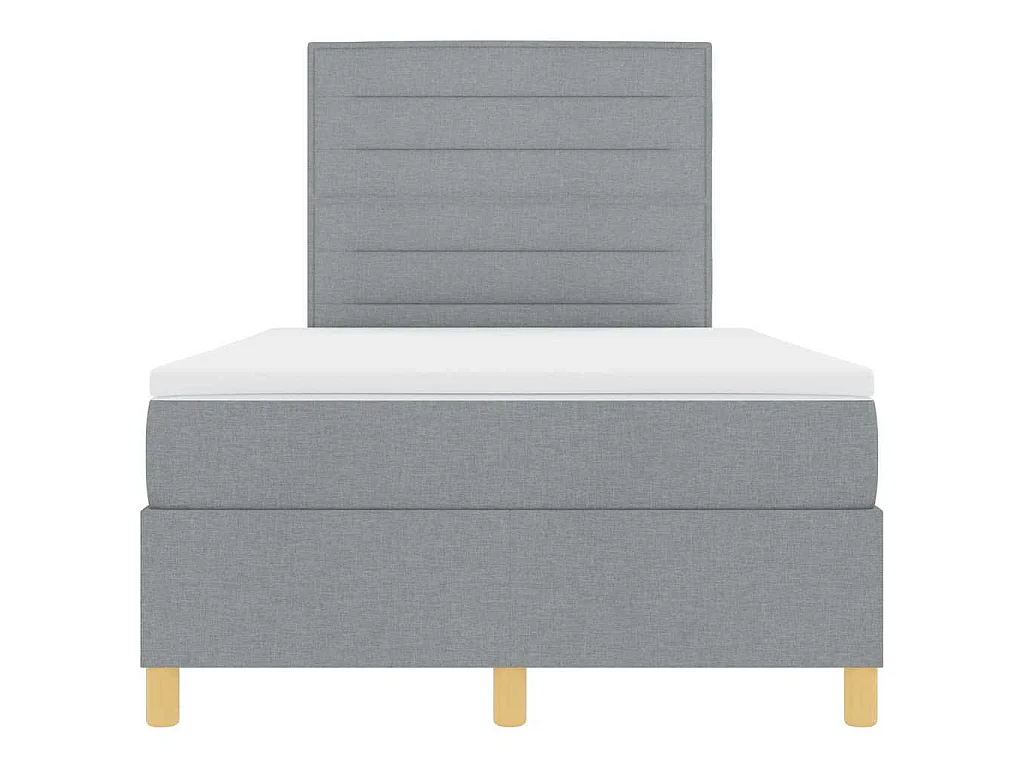Boxspringbed met matras Lichtgrijs 120 x 190 cm Stof