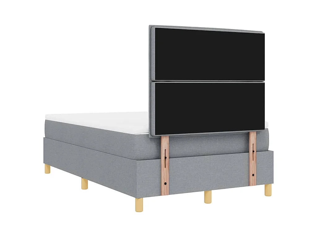Boxspringbed met matras Lichtgrijs 120 x 190 cm Stof