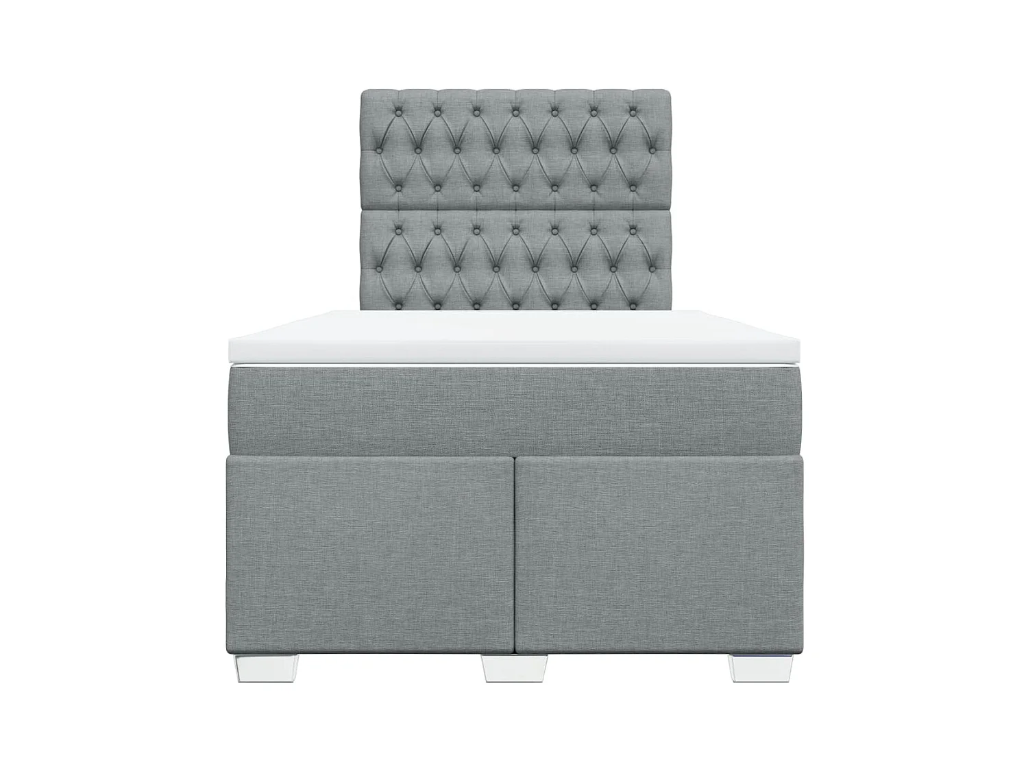 Giroletto a Molle con Materasso Grigio Chiaro 120x190cm Tessuto