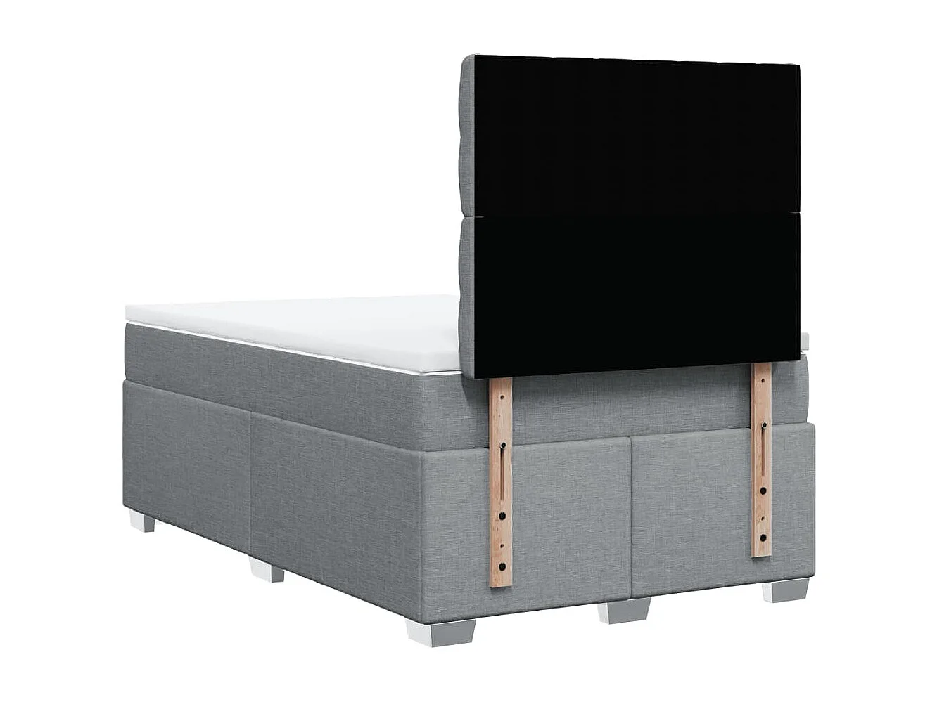Sommier à lattes de lit et matelas gris clair 120x190 cm tissu