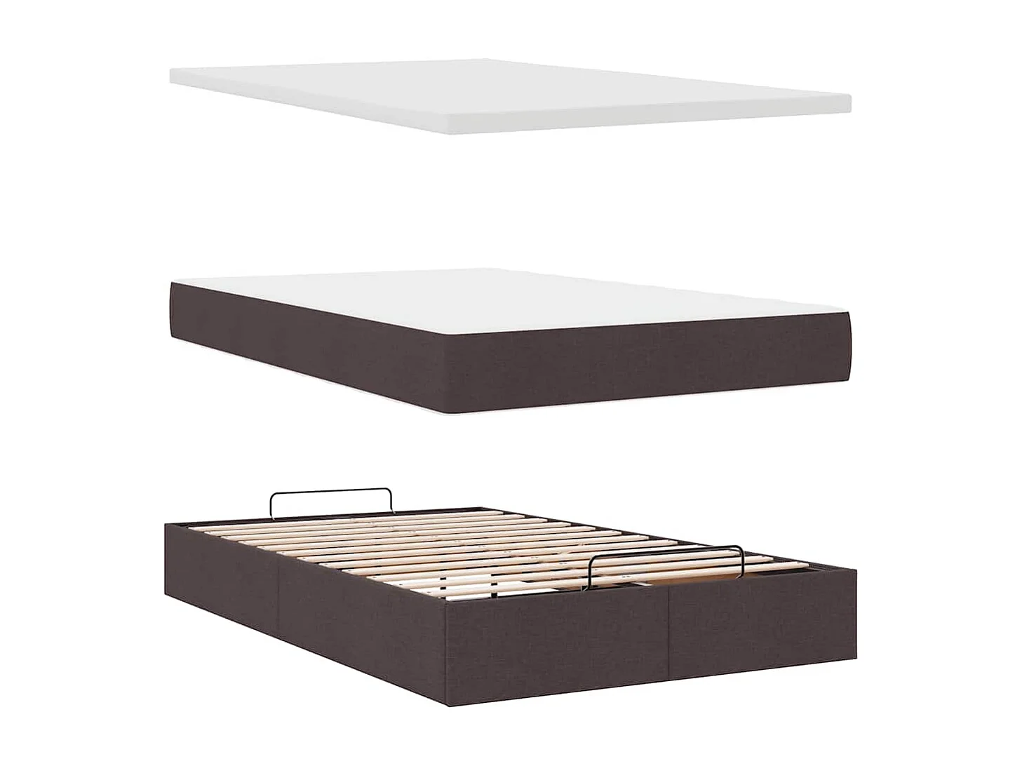 Struttura Letto Pouf con Materasso 80x200 cm in Tessuto