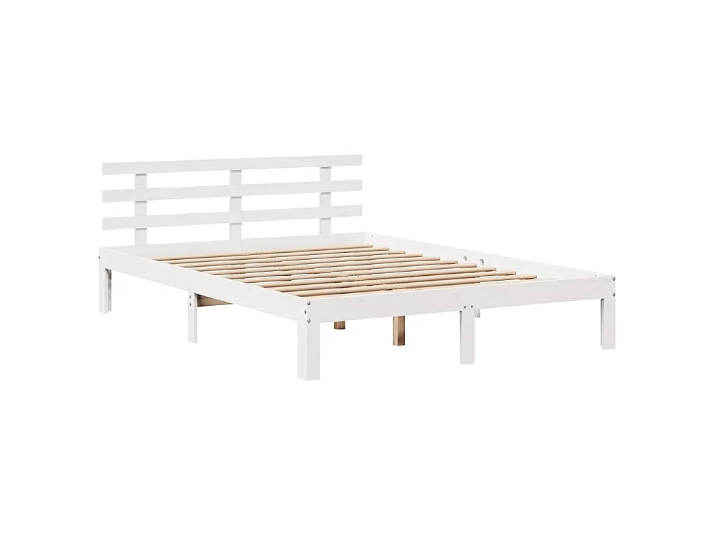 Giroletto con Cassetti Bianco 120x200 cm Legno Massello di Pino