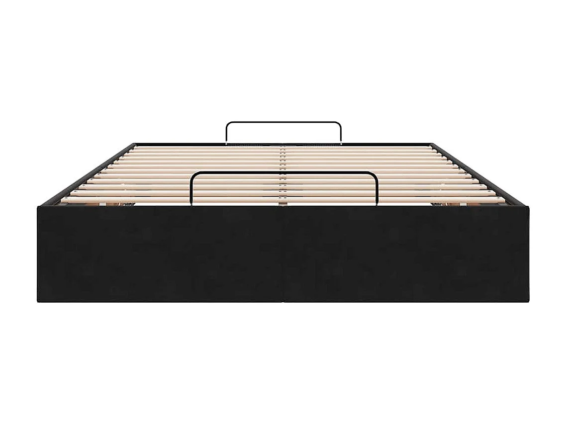 Cadre de lit ottoman sans matelas noir 120x190 cm velours