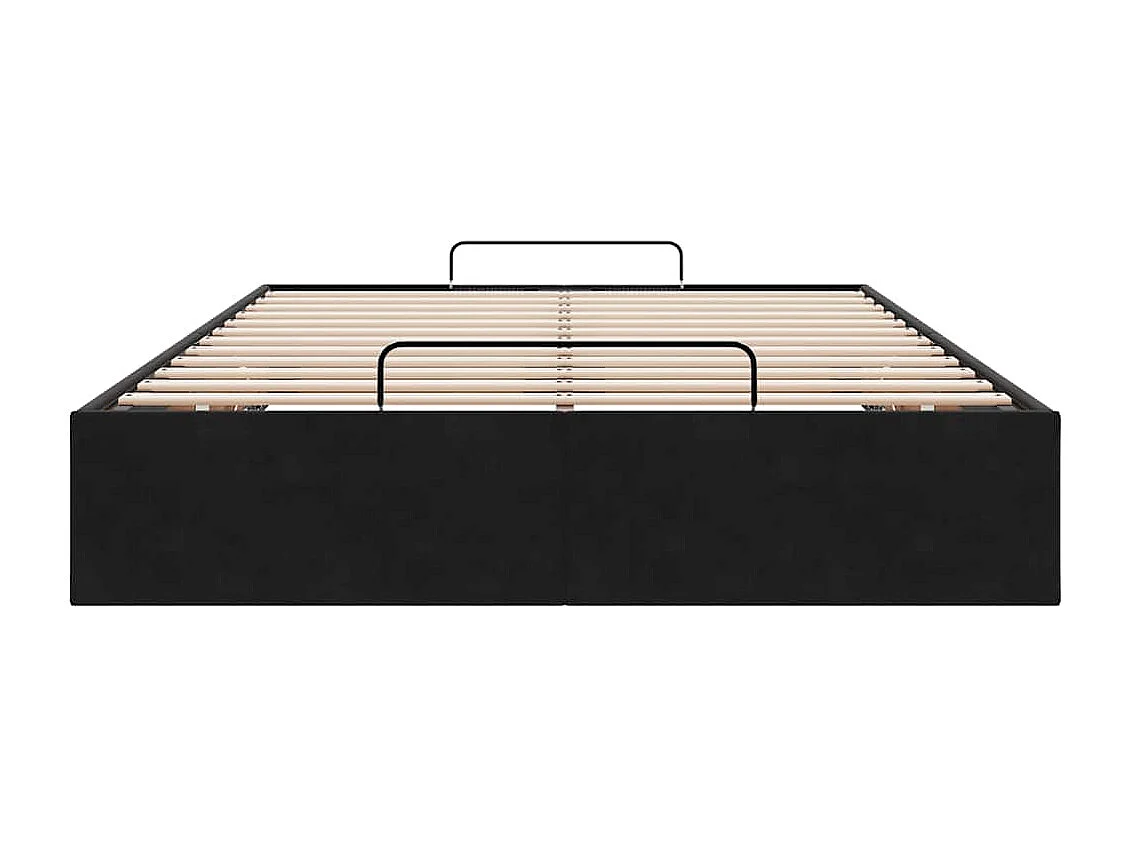 Cadre de lit ottoman sans matelas noir 120x190 cm velours