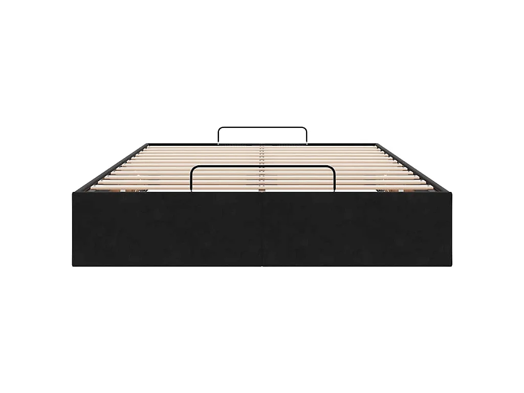 Ottoman-Bett ohne Matratze Schwarz 120x190 cm Samt
