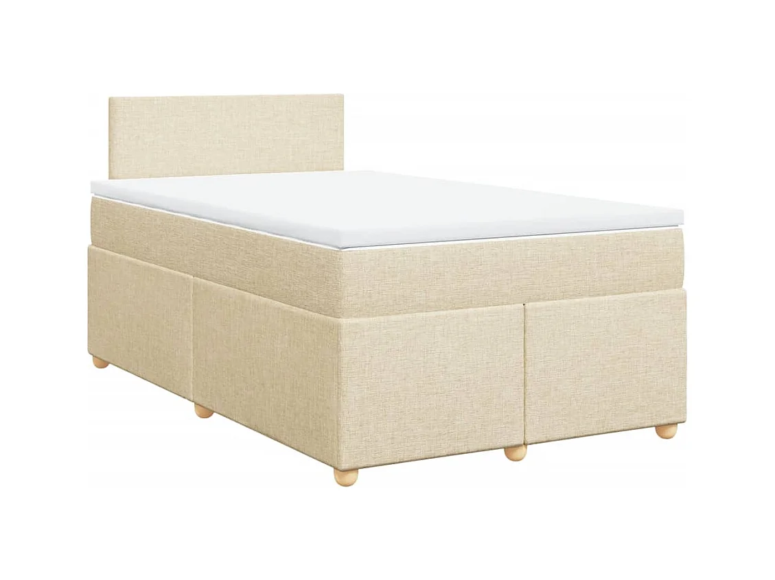 Boxspringbett mit Matratze Creme 120x200 cm Stoff