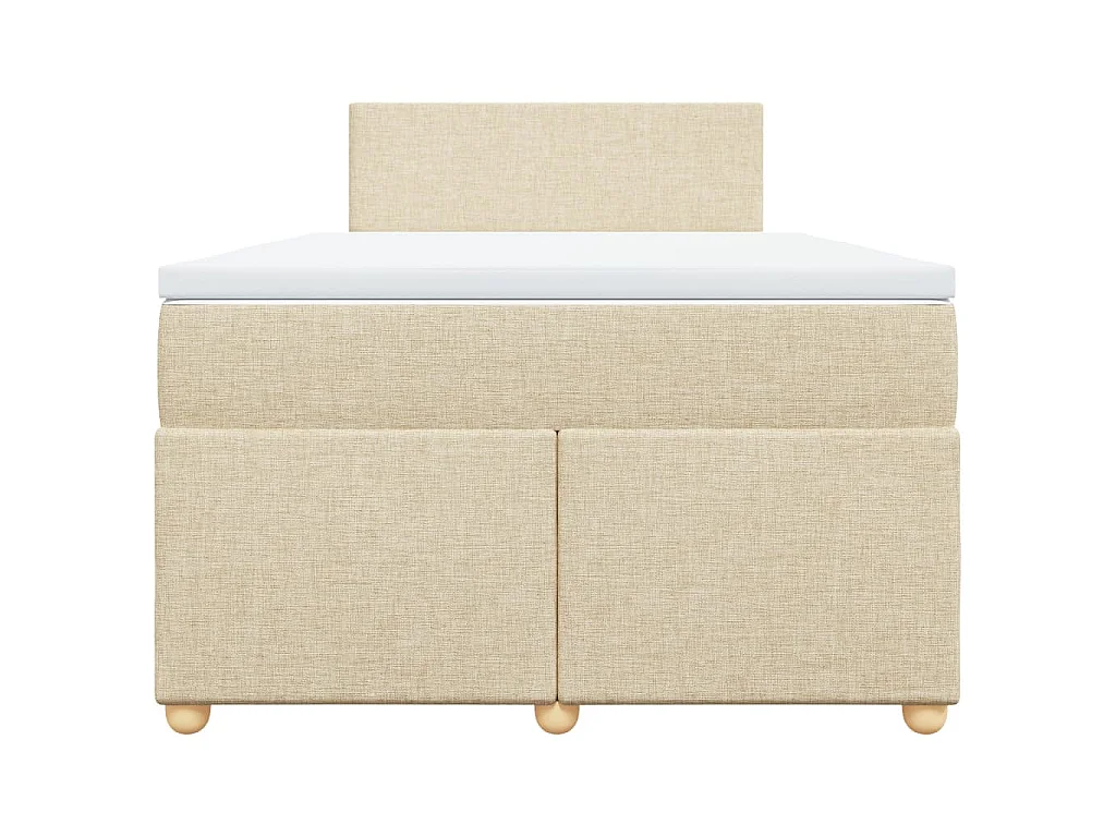 Sommier à lattes de lit avec matelas Crème 120x200 cm Tissu