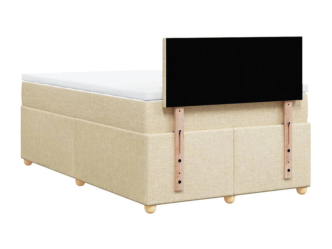 Sommier à lattes de lit avec matelas Crème 120x200 cm Tissu