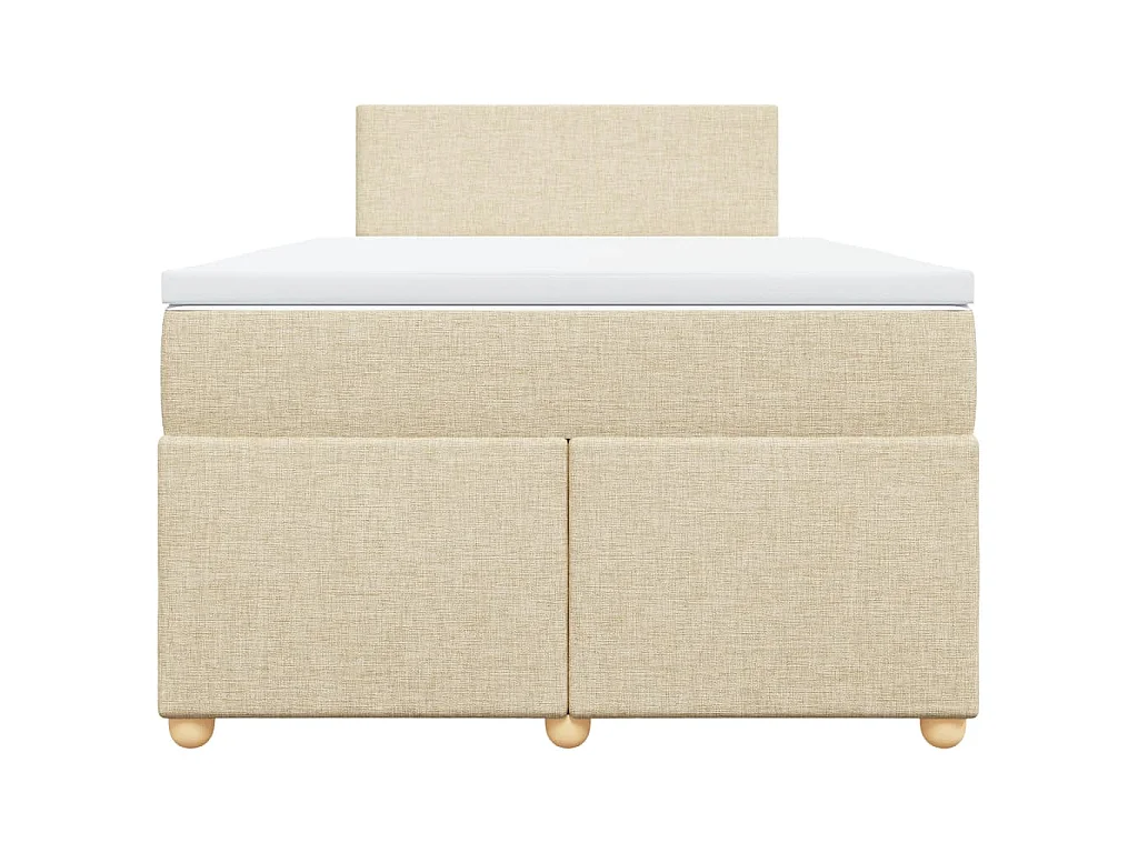 Sommier à lattes de lit avec matelas Crème 120x200 cm Tissu