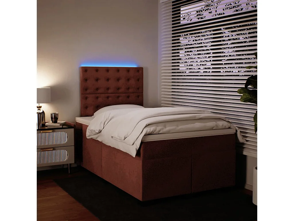 Cama boxspring com colchão 120x190 cm veludo rosa