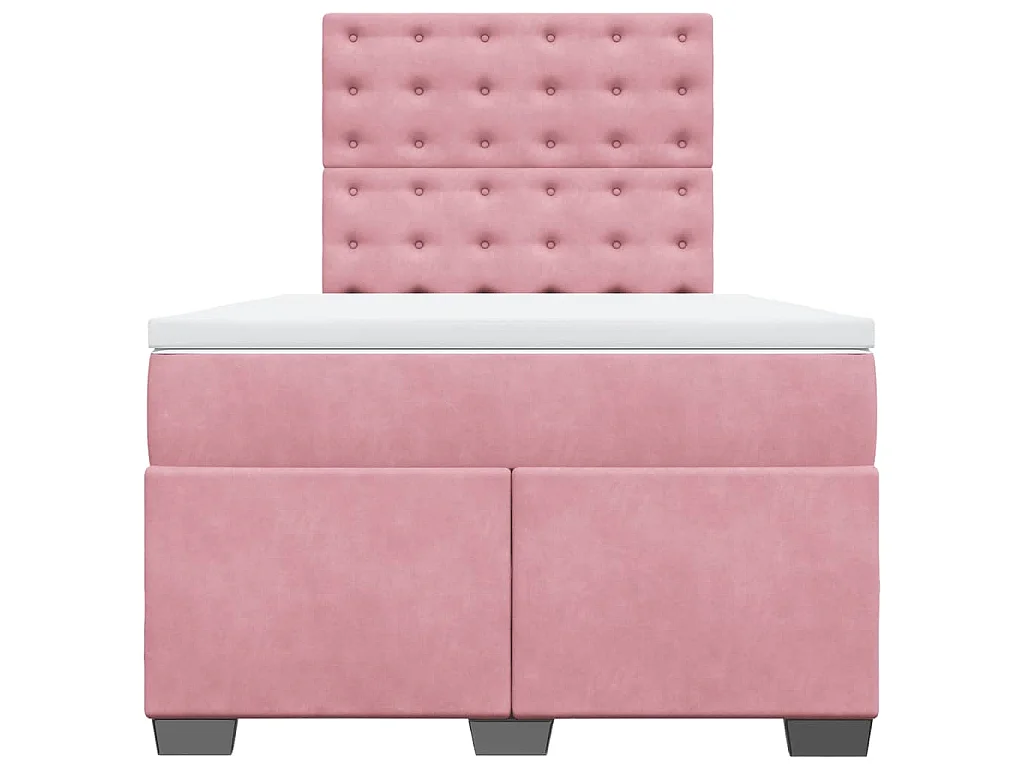 Cama boxspring com colchão 120x190 cm veludo rosa