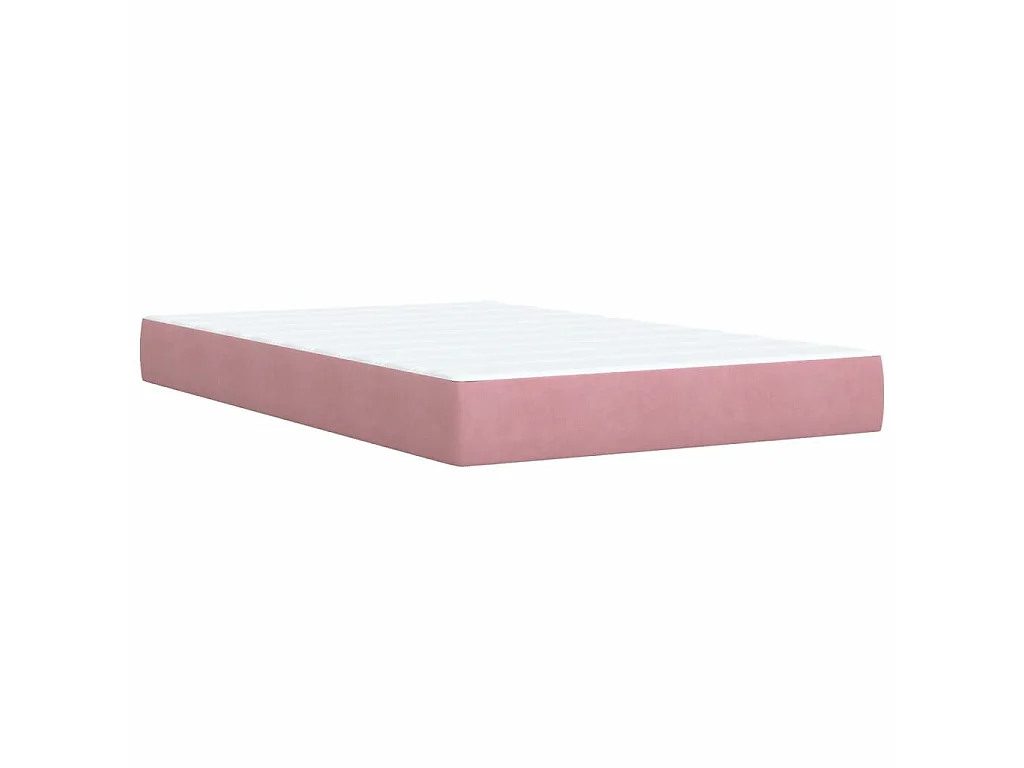 Cama boxspring com colchão 120x190 cm veludo rosa