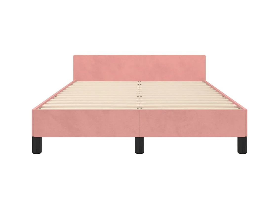 Cadre de lit sans matelas rose 120x190 cm velours