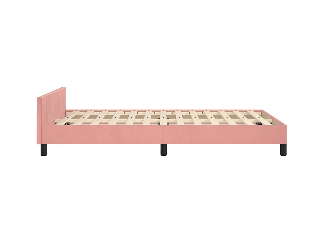 Cadre de lit sans matelas rose 120x190 cm velours