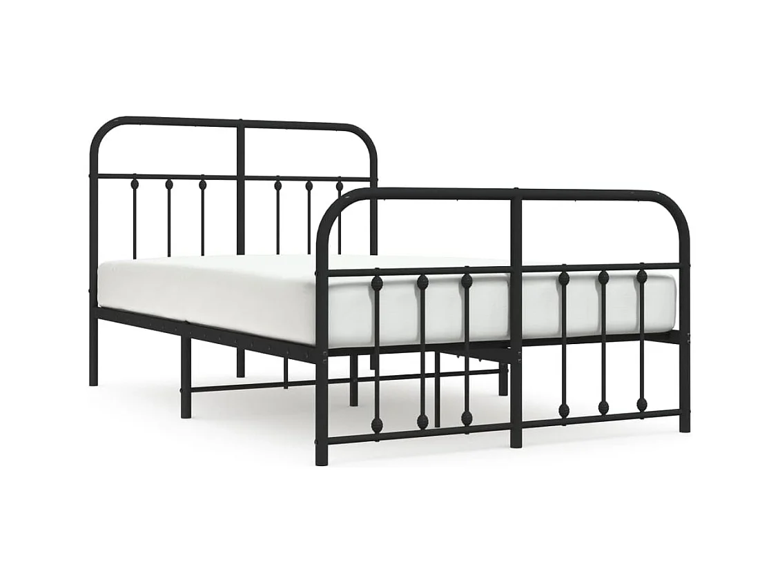 Bedframe met hoofd- en voeteneinde metaal zwart 120x200 cm