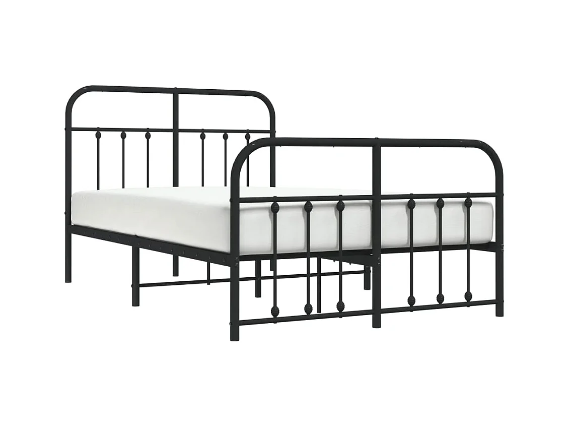 Bedframe met hoofd- en voeteneinde metaal zwart 120x200 cm