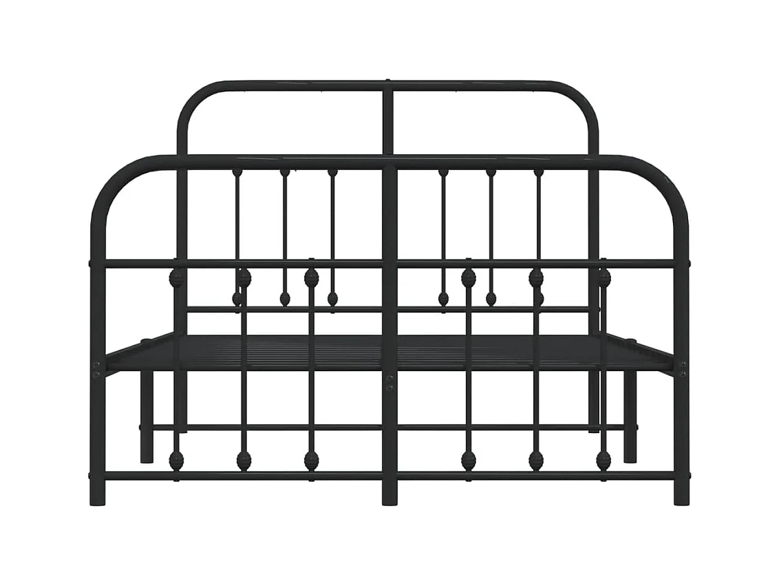 Bedframe met hoofd- en voeteneinde metaal zwart 120x200 cm