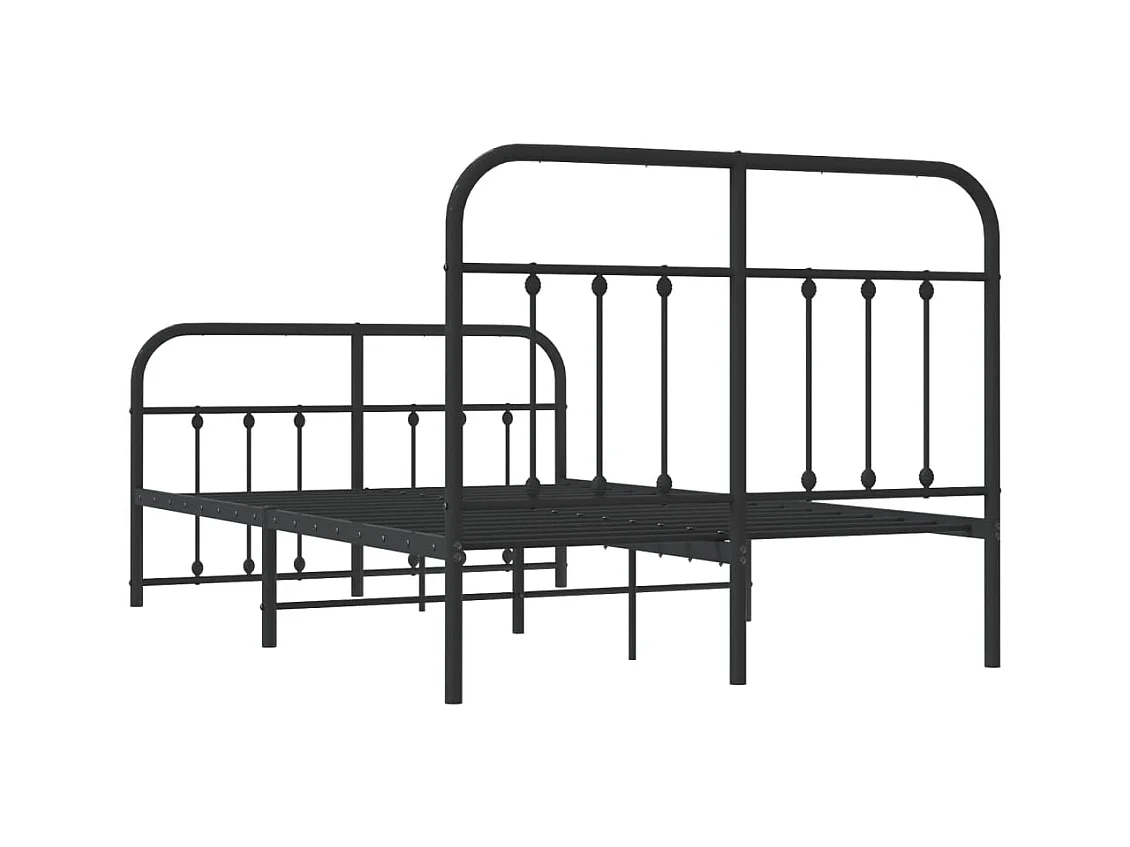 Bedframe met hoofd- en voeteneinde metaal zwart 120x200 cm