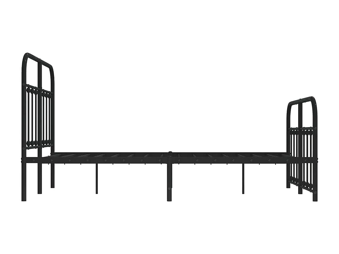 Bettgestell mit Kopf- und Fußteil Metall Schwarz 120x200 cm