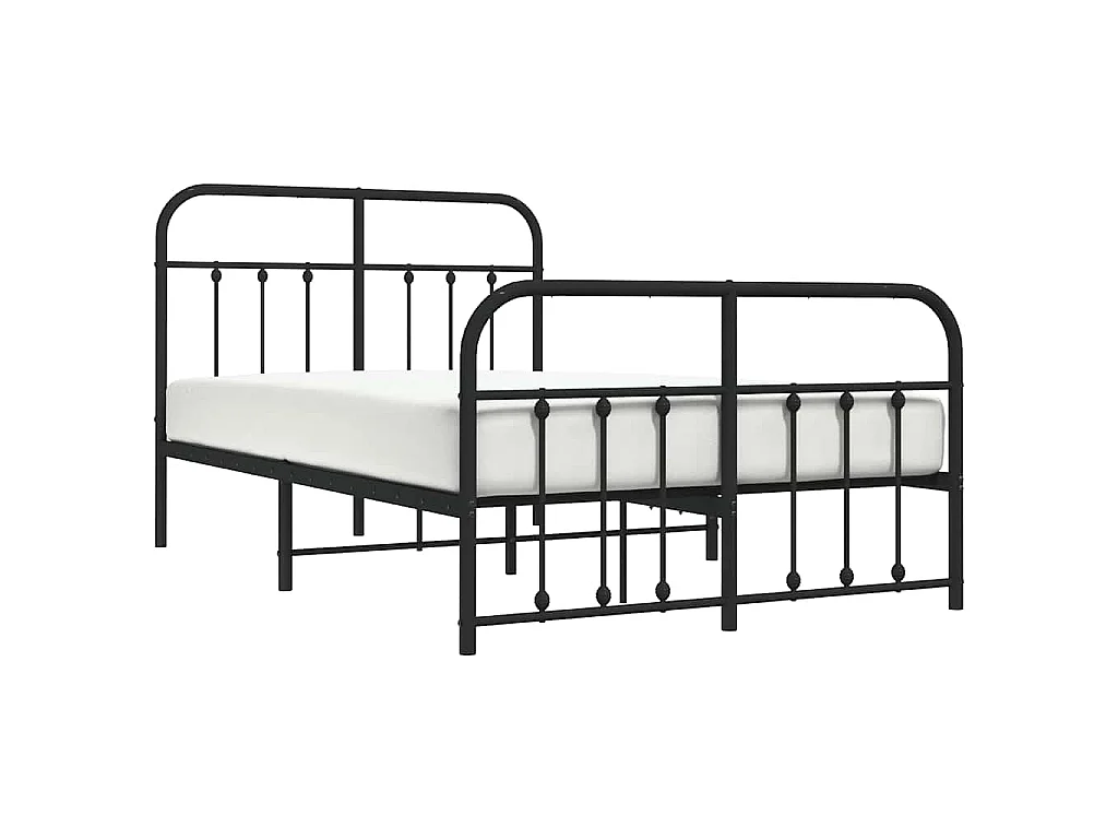 Bedframe met hoofd- en voeteneinde metaal zwart 120x200 cm