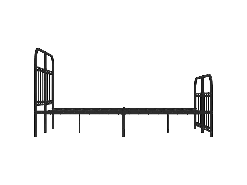 Bedframe met hoofd- en voeteneinde metaal zwart 120x200 cm
